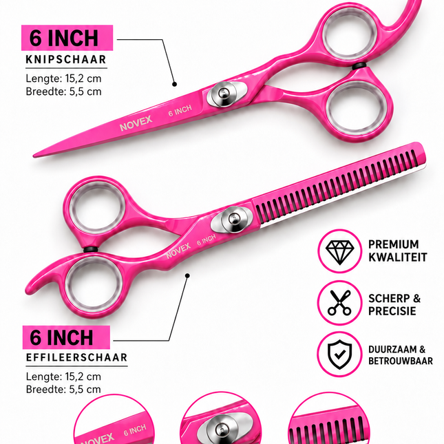 Novex Kappersschaar Set 6 Inch – Rose