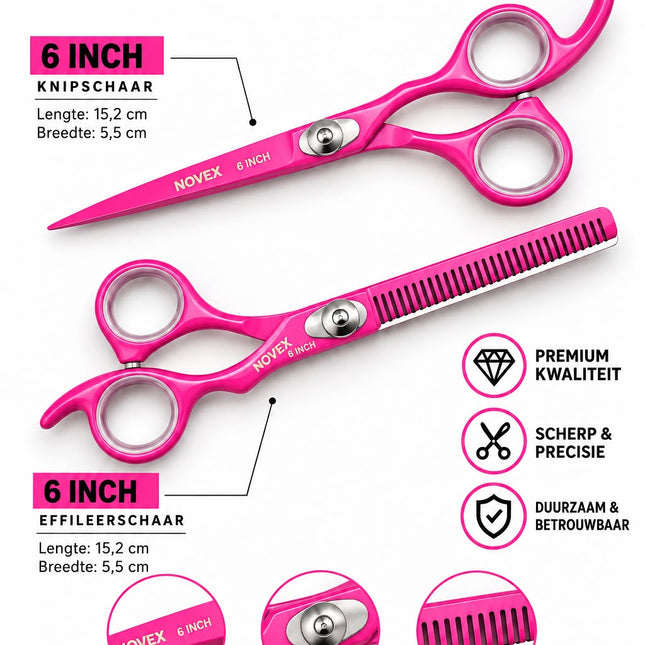 Novex Kappersschaar 6 Inch – Rose
