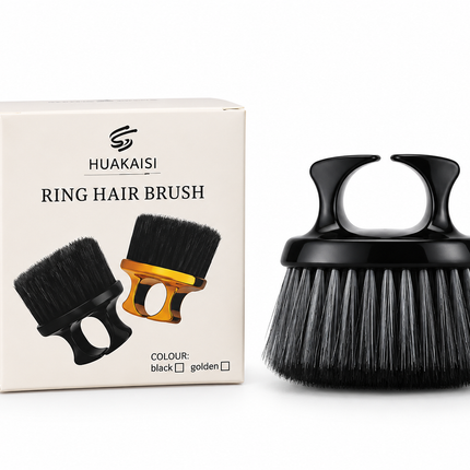 HUAKAISI Ring Hair Brush – Professionele Barber Nekborstel – Zwart