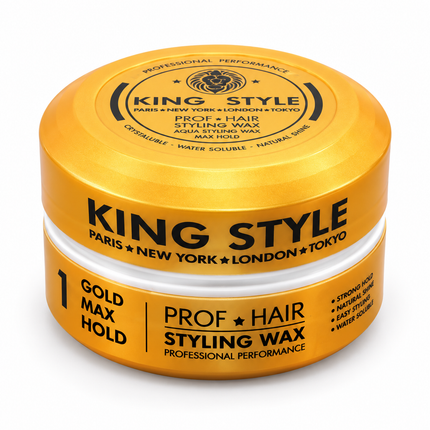 King Style Gold Max Hold – Professional Hair Styling Wax