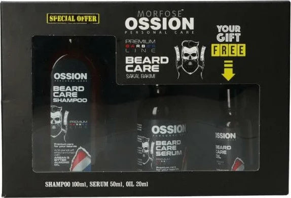 Ossion Barber Line Baardverzorgingsset (Shampoo/Serum/Olie)